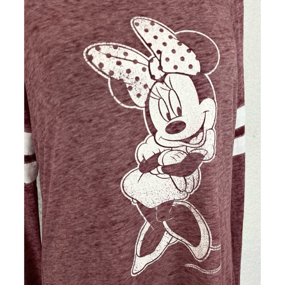 (NWT) DISNEY • Maroon/White Minnie Mouse Long Sleeve Casual Shirt, M - Picture 10 of 14
